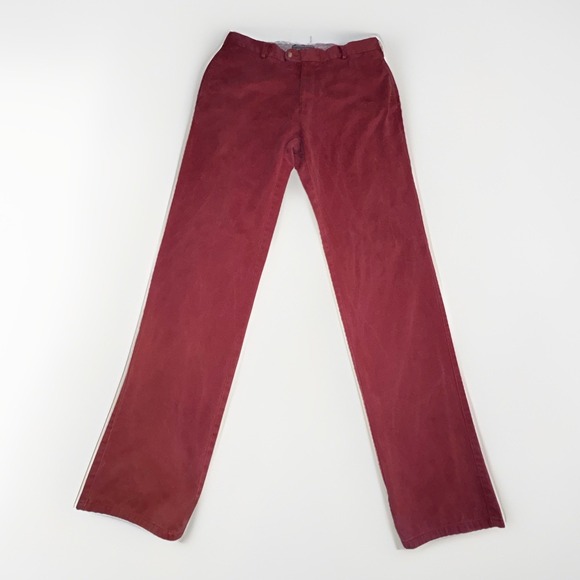 Peter Millar Other - Peter Millar Raleigh Washed Twill Pima‎ Cotton Pants Mens 34x35 Serrano Red
